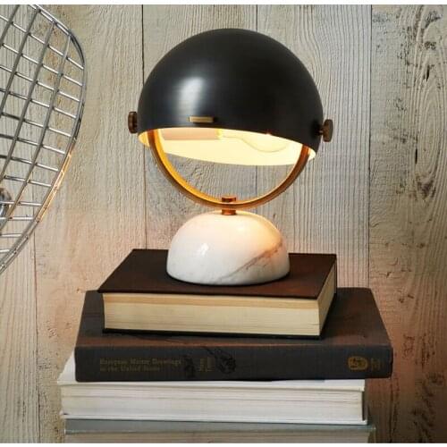 Mini Marble Table Lamp Helmet Table Lamp Personalized Desk Light Semi-circular Shade Desk Lamp for Bedroom MT9066