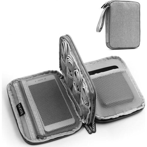 Men Wristlet Purse Handbag Organizer USB Data Cable Earphone Wire Power Bank Travel Bag Kit Case Digital Gadget Devices 2019 New