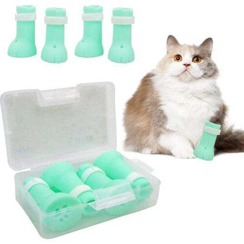 4pcs Anti-biting Bath Washing Claw Cover Nails Foot Cover Pet Paw Protector for Anti- Shoes Boots Pet Supplies