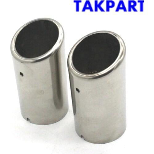 TAKPART Stainless Steel Exhaust Tail pipe Trim Tip For Volkswagen Golf VI VII Scirocco 2008-2014