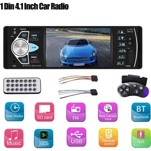 New4.1 Inch HD Large Screen Hands-free Car MP5 Player Card U Disk Radio Reversing Audio Player Radio Station With Remote Control