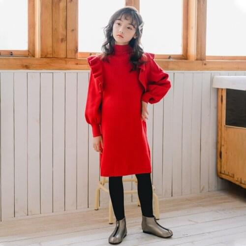 New Fashion Girls Sweater Dress 2019 Autumn and Winter Princess Dress for Baby Girls Thicken Warm Kids Dress for Girls, #8193