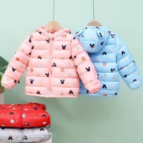 Autumn Winter Baby Kids Cartoon Outerwear Infants Boys Girls Mickey Minnie Hooded Jacket Coats Clothing child Christmas Clothes