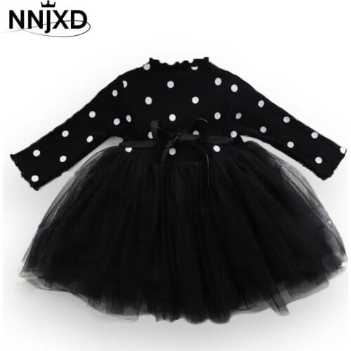 Long Sleeve Baby Girl Dress Newborn Infant Baby Princess Birthday Party Dress Polka Dot Tutu Ball Gown Autumn Baby Girl Clothes