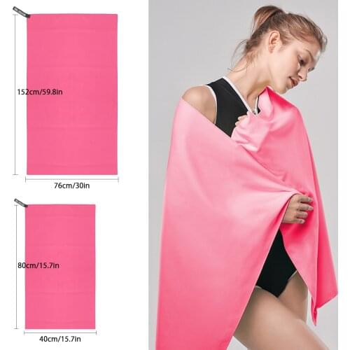 80x40cm Outdoor Sport Microfiber Towel Quick Dry Absorbent Towel With Carry Bag Fit For Running Cycling Camping Hiking Beach