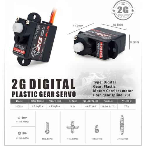 Good Sale 5pcs/lot Surpass Hobby Airplane Digital Servo 2g Micro Plastic Gear Mini Servo for RC Aircraft Fixed-wing Helicopter