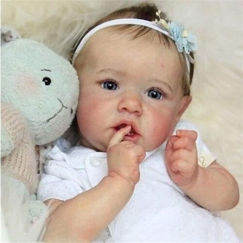 Realistic Saskia Reborn Baby Dolls Grey Eyes Girls Full Silicone Doll