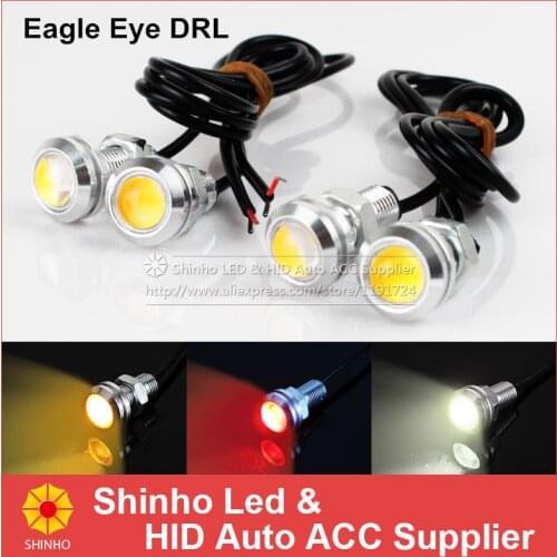 High Power 3W Amber LED Eagle Eye 18MM White Light Daytime Running Lights LED DRL DC12V Car Angel Eye LED Reverse Backup Bulbs