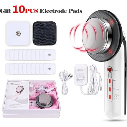 3IN1 Ultrasonic Cavitation EMS Body Massager Fat Burn Slimming Machine With 10/20PC EMS Electrode Pads Cavitation Anti Cellulite