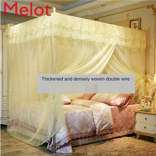 Thickened Single Door Mosquito Net Three 1.8M Bed 1.5 Mosquito Net 2 Articles with Bracket Fixed Bed Curtain Canopy