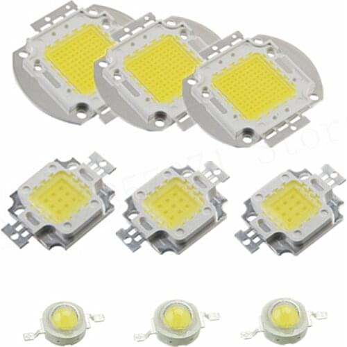 High Power LED White Chip 1W 3W 10W 20W 30W 50W 100W SMD COB Light Bead