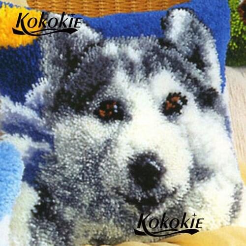 Latch hook rug making printed Cushion Cross Stitch 3d pillow Mat embroider needlework kits Crocheting Rug Embroidery pillowcase