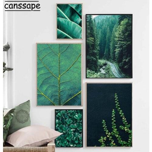 Green Plants Poster Forest Wall Posters Landscape Painting Natural Canvas Art Print Nordic Wall Pictures Living Room Decoration