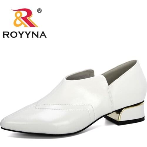 ROYYNA 2020 New Classics Style Medium Heels Microfiber Shoes Women Outdoor Pumps Ladies Shoes Office Zapatos Mujer Comfortable