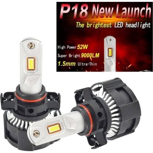 1 Set H16EU 5202 P18 Car LED Headlight High Power Super Bright 0.15MM Cutting Line Focus Beam Turbo Fan Fog Bulbs 104W 18000LM