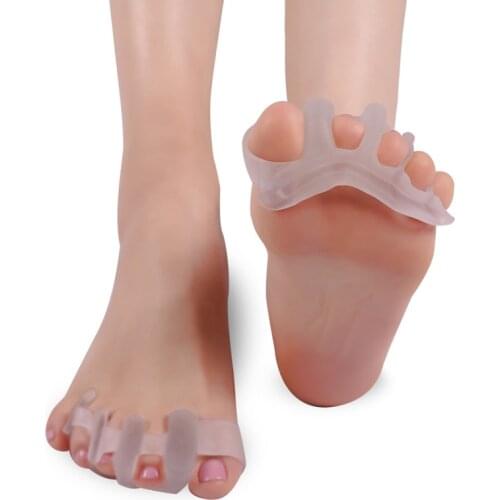 1 Pair Silicone Toe Separators Straightener Toe Corrector Spacer Spreader Stretcher for Bunion Relief Hammer Toes Toe Correction