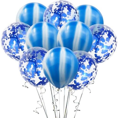 10pcs 12 Inches Agate Sequined Confetti Balloons Set Transparent Latex Balloon Party Decoration Wedding Birthday Decor Supplies