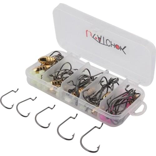 110pcs/box crank hook texas rig copper bullet sinker bead luminous lure suit fishing accessories box combo set fishing tackle