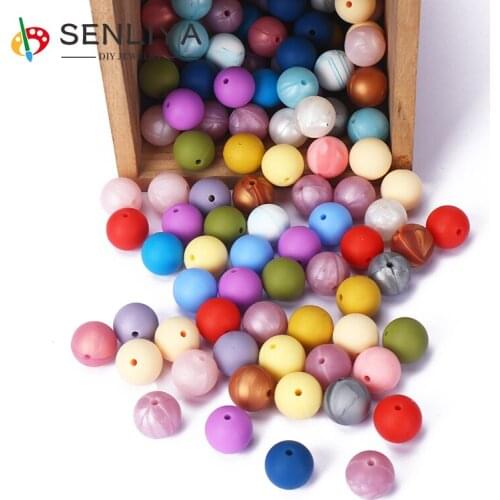 20Pcs/Lot DIY Crafts Silicone Teething Beads Baby Teethers Wholesale 15mm Silicone Beads BPA Free Food Grade Silicone Beads