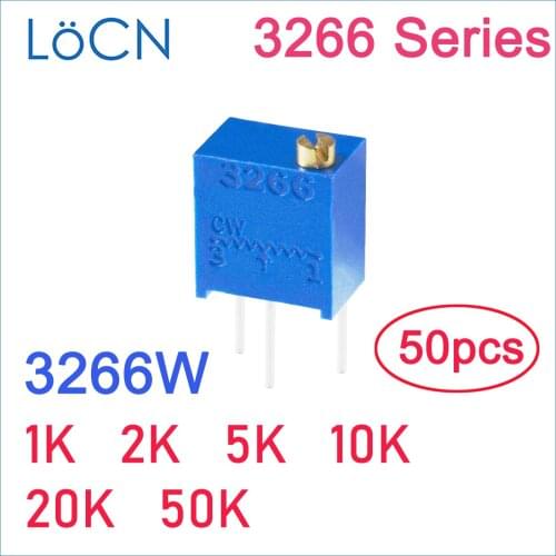 3266W 50PCS 1K 2K 5K 10K 20K 50K Trimmer Potentiometer 3266 3266W-1-102 3266W-1-202 3266W-1-502 3266W-1-103 Trimming precise