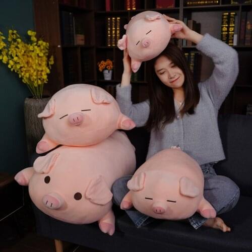40/50CM Cute BoBo Piggy Plush Fat Pillow Toys Soft Stuffed Cartoon Animal Pig Doll Sofa Cushion Birthday Christmas Gift For Kids