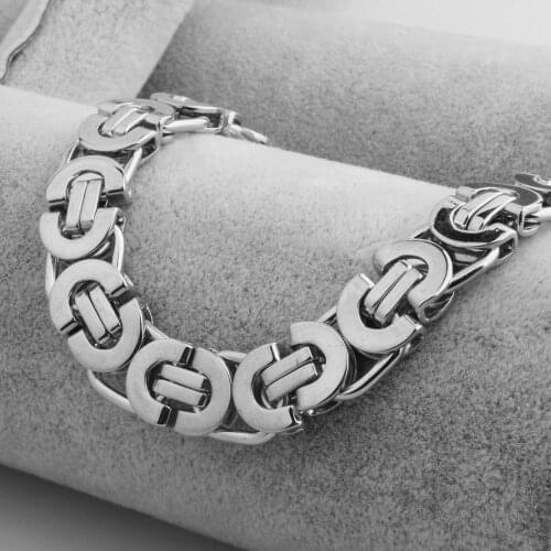 6/8/11mm 7-40inch Waterproof Stainless Steel Silver Color Byzantine Flat Chain Mens Womens Necklace Or Bracelet Christmas Gift