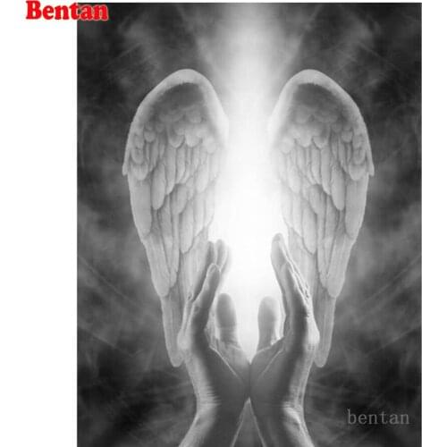 5D DIY Diamond Painting Angel pray Cross Stitch kit Diamond Embroidery Mosaic rhinestone wings Full drill square round Decor