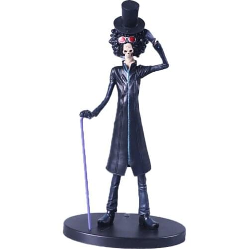 Anime One Piece Brook Burukku Black Suit Ver. PVC Action Figure Statue Collectible Model Kids Toys Doll 23cm