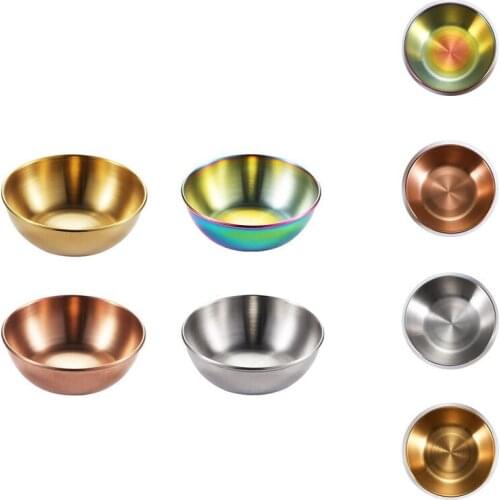 Stainlesssteel seasoning plate gold-plated sauce dish restaurant Colorful Multi-color kitchen tableware creative bowl sauce dish