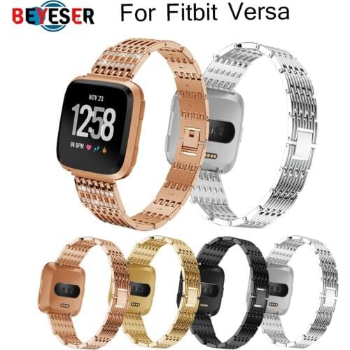 Crystal Watch For Fitbit Versa versa 2 Replacement Metal Bracelet Adjustable watch wrist strap Bands with Rhinestone watchband