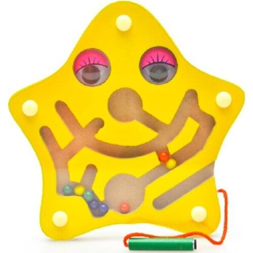 D603 wooden brush maze game magnetic magnetic roll balance/bead force wooden childrens toys good intelligence development