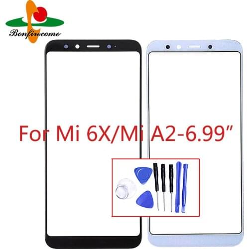 For Xiaomi Mi 6X Mi6X Mi A2 MiA2 Front Touch Panel LCD Display Screen Out Glass Cover Lens Repair Replace Parts