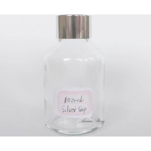 100ml Reed Diffuser Bottles Diameter 5cm, Height 10.5cm(with cap), Weight 123g Metal Silver/Gold/Black Cap Plastic Stopper