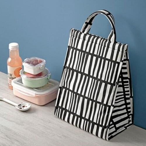 Functional Pattern Cooler Lunch Box Portable Insulated Canvas Lunch Bag Thermal Food Picnic Lunch Bags For Women Kids