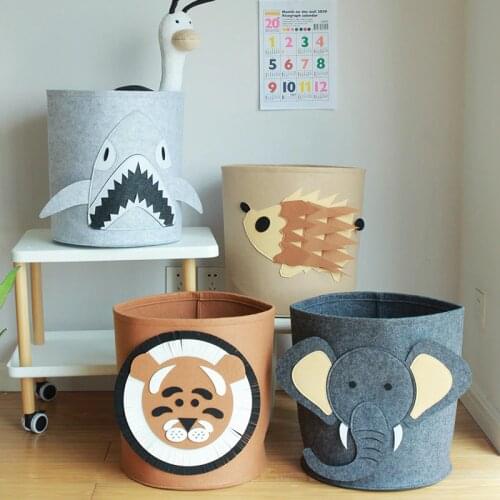 Laundry Basket Shark Elephant Foldable Baby Toy Storage Bucket Dirty Clothes Basket Box Bathroom Organizer Cute Cartoon Animal