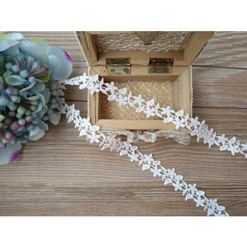 20Yds White Floral Sewing Flower Lace Fabric Trims Water Soluble Exquisite Laces Patch Applique DIY Sewing Materials 15mm Wide