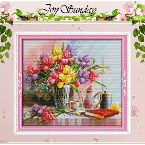 Beautiful flowers Patterns Counted Cross Stitch 11CT 14CT Cross Stitch Set Wholesale Cross-stitch Kit Embroidery Needlework