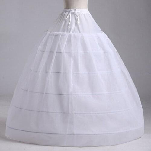 Super Cheap Ball Gown 6 Hoops Petticoat Wedding Slip Crinoline Bridal Underskirt Layers Slips Skirts For Quinceanera Wedding