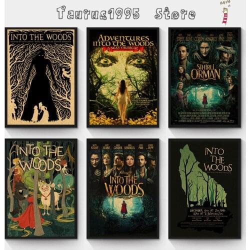 New Into the woods Nostalgia Vintage Kraft Paper Classic Movie Poster Map School Decor Garage Wall Decor Art Retro School Prints