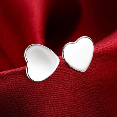 Wholesale High Quality Jewelry 925 jewelry silver Heart Tag Earrings For Women Best Gift