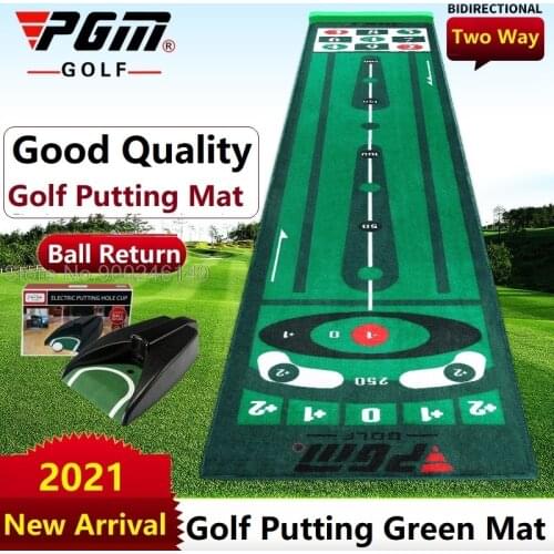 Pgm Indoor Outdoor Golf Carpet Mini Putting Ball Pad Two-Way Practice Mat Anti-Slip Green Golf Putting Mat Home Office New