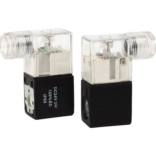 Pneumatic air solenoid valve, black coil DC12V DC24V AC36V AC110V AC220V AC380V