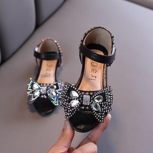 Sandals Baby Girls Shoes Summer Diamond Sandals Princess Girls Leather Shoes Kids Sandals For Open Toe Kids Party Shoes