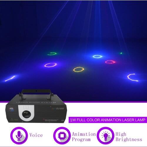 Sharelife 1W RGB Animation DMX ILDA Laser Projector Light Home Club Gig Party Show Professional Stage Effect DJ Lighting 502