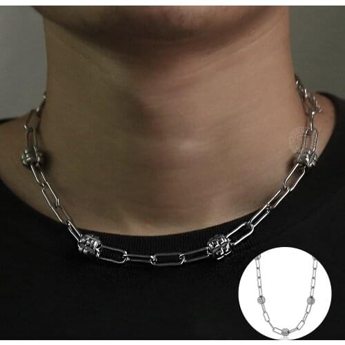 Chic Necklaces For Women Men Knot Charm Stainless Steel Paperclip Link Chain 20inch Fashion Jewelry Wholesale Gifts LDN283