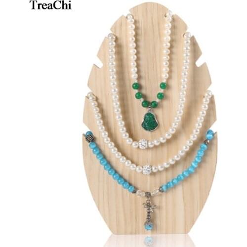 Necklace Jewelry Display Rack Solid Wood Leaf Type Plate Necklace Storage Shelf Household Jewelry Rack Necklace Holder