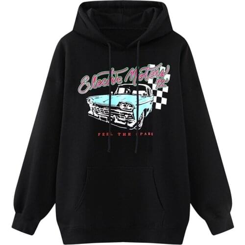 Oversize Girls Soft Cotton Vintage Hoodies 2021 Office Ladies Fleece Pullovers Loose Women Black Hooded Korean Style lazy Hoodie