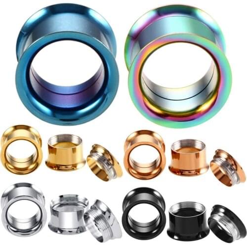 Utimtree Body Jewelry Piercings Stainless Steel Ear Plugs and Tunnels Ear Piercings Earlets Screwed Earring Expander Ear Gauges