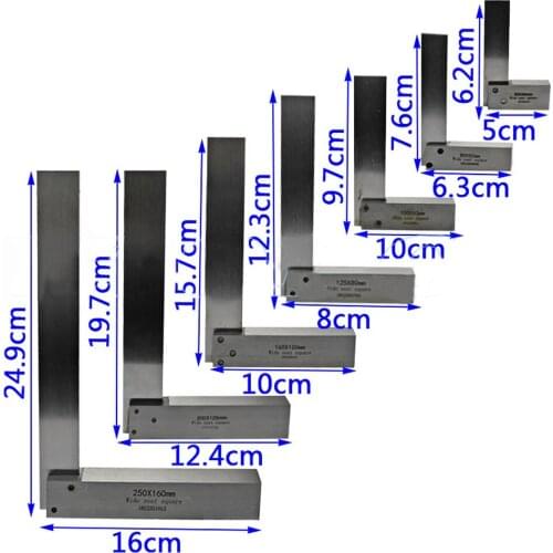 90 Degree Thickening Angle Rule Square L-shaped Carpenter Measurement Square Ruler Seat Precision Hardened Steel Angle Ruler
