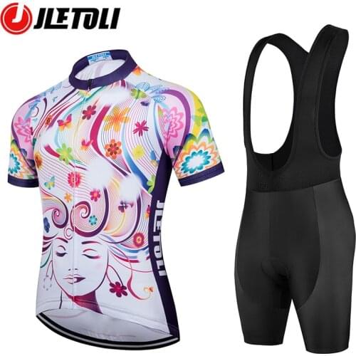 JLETOLI Bicycle Set Soft Breathable Cycling Jersey Quick Dry Sports Bike Short Sleeve Kits Anti-slip Shockproof Womens Clothing
